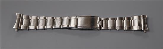 A gentlemans stainless steel Rolex 6636 expanding link wristwatch bracelet, overall length 16.3cm.